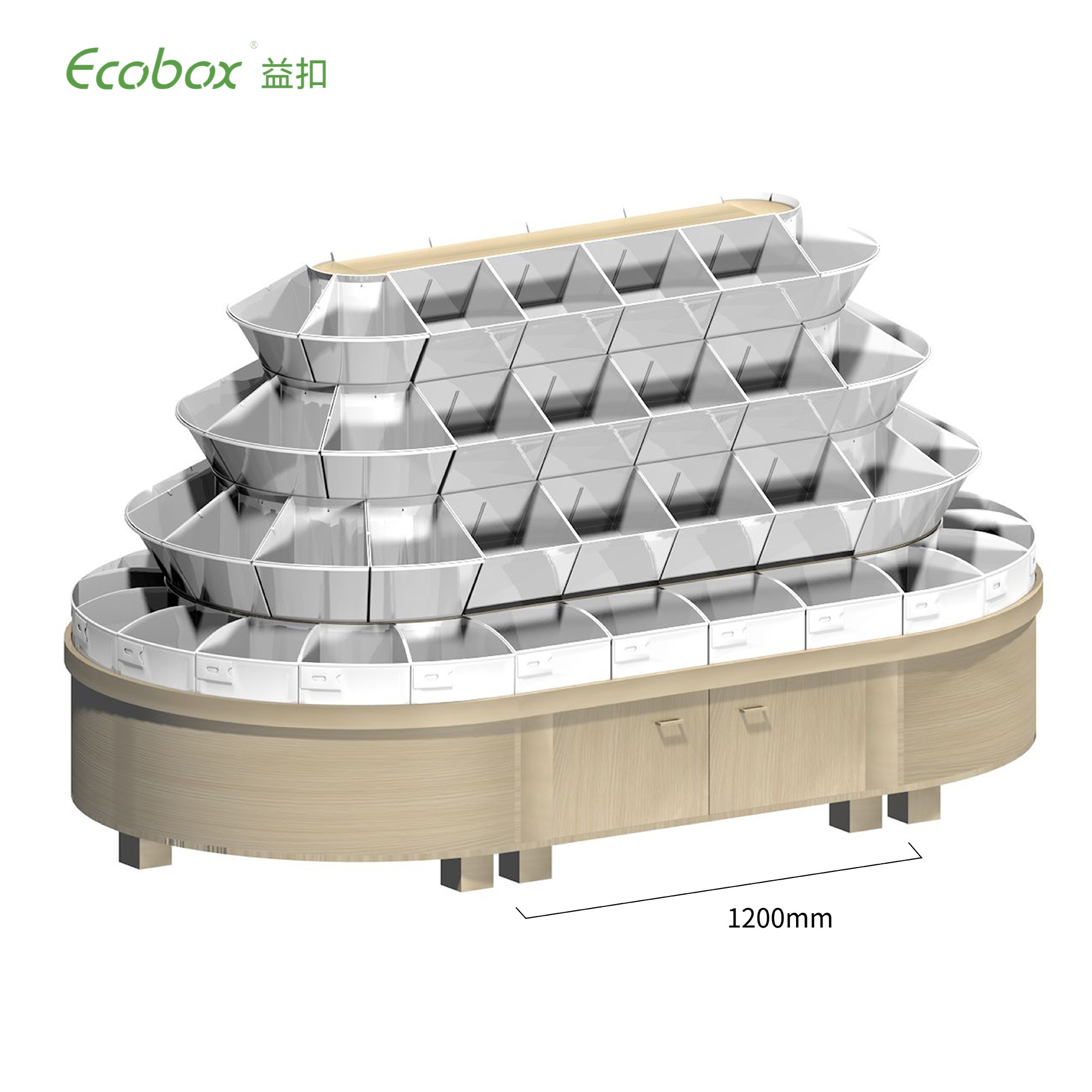 G002 wooden bulk food display round fixture