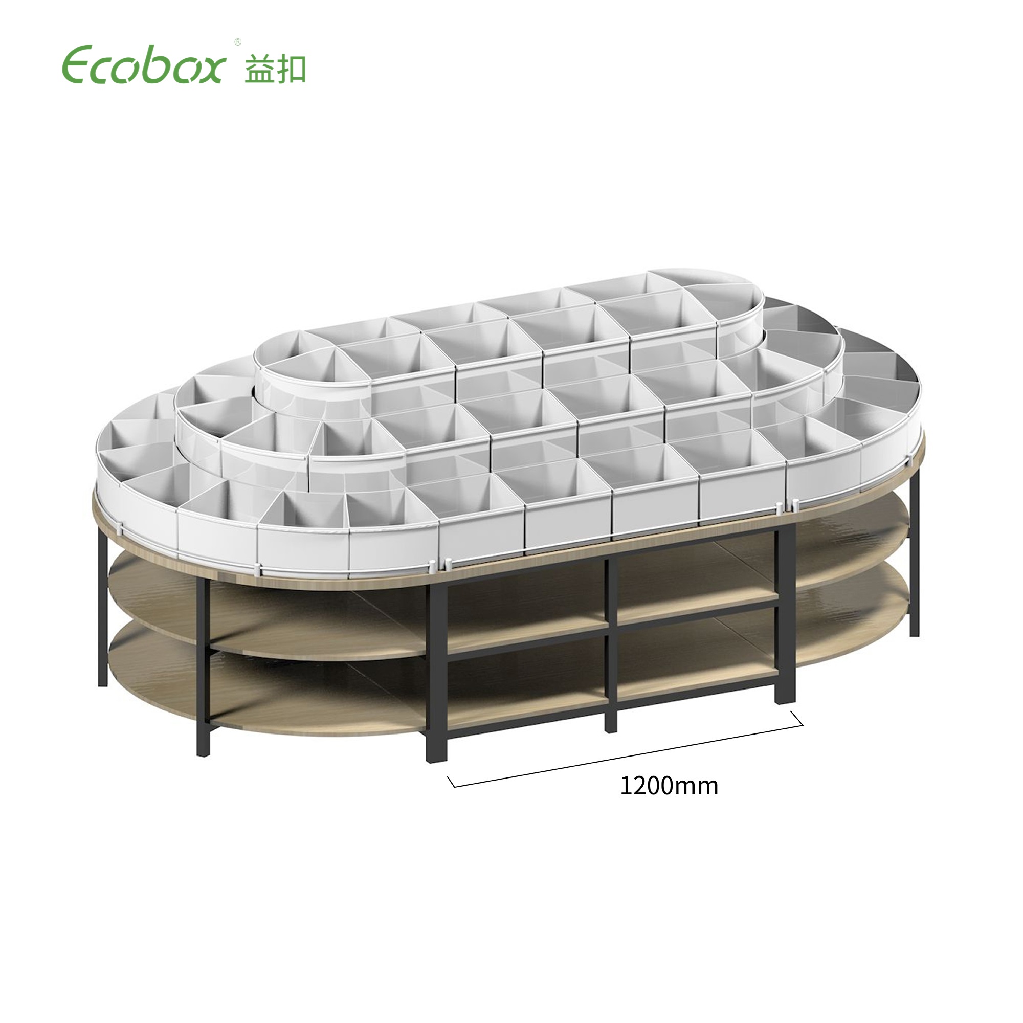 G005 wooden bulk food display round fixture