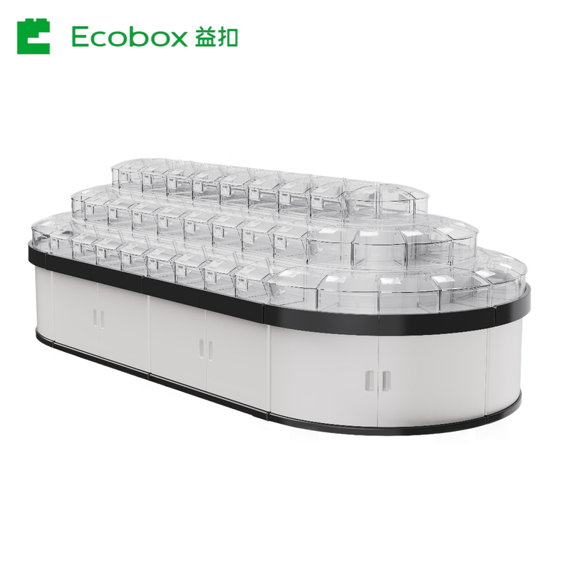 Shell Ecobox Rack GT-01/02 3 Layer Plastic Display Shelf For Supermarket or Retail Store ...