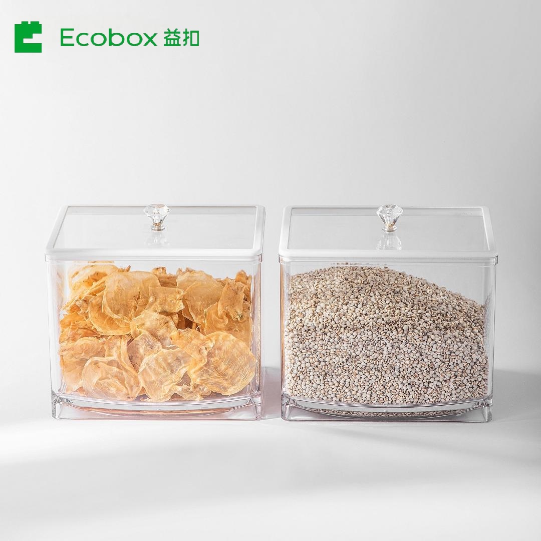 MF-07 airtight square bulk candy nuts and cereal food bin