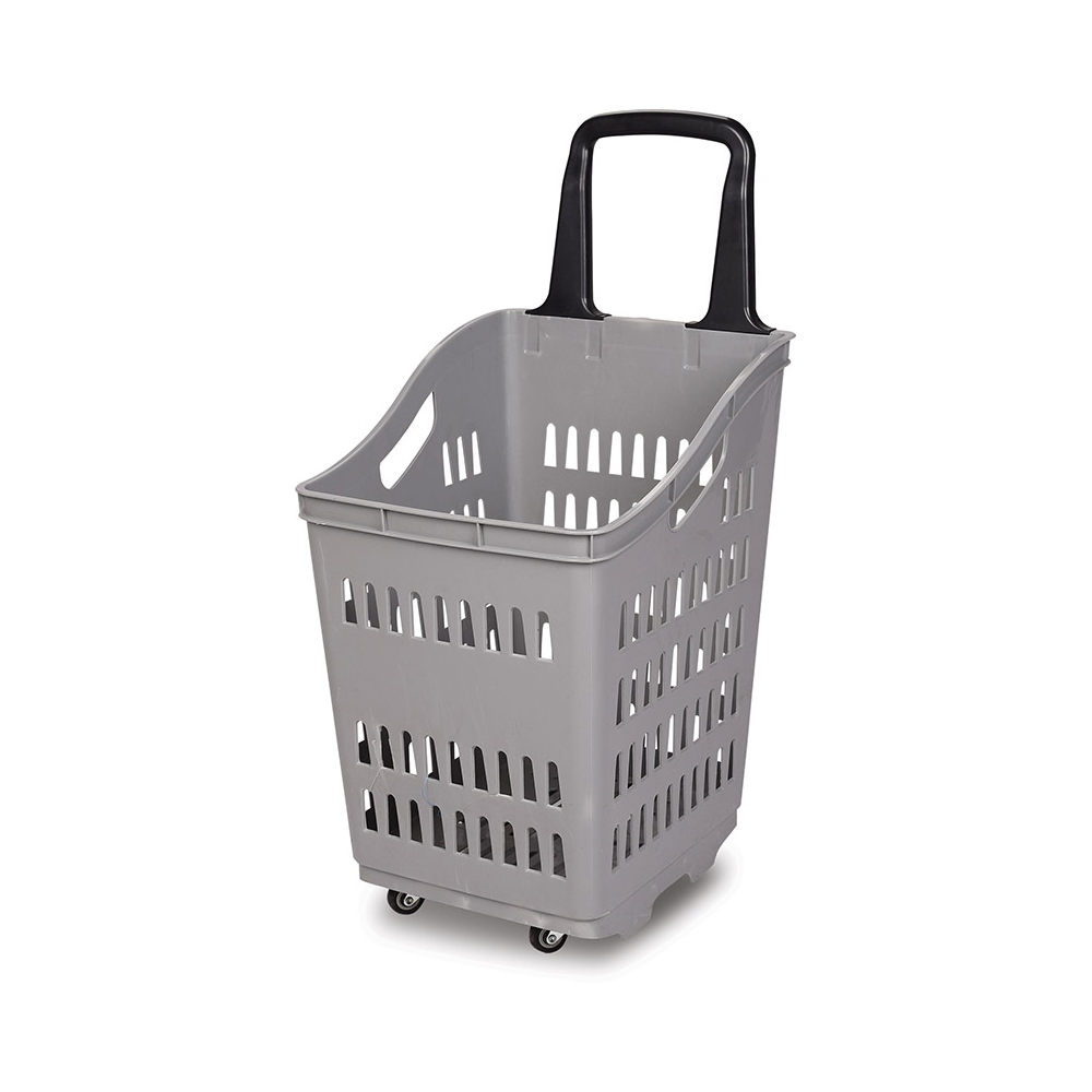 JS-SBT2 grocery plastic handle shopping basket for supermarket 