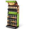 EK-026-2 iron display shelf with food dispensers and bins