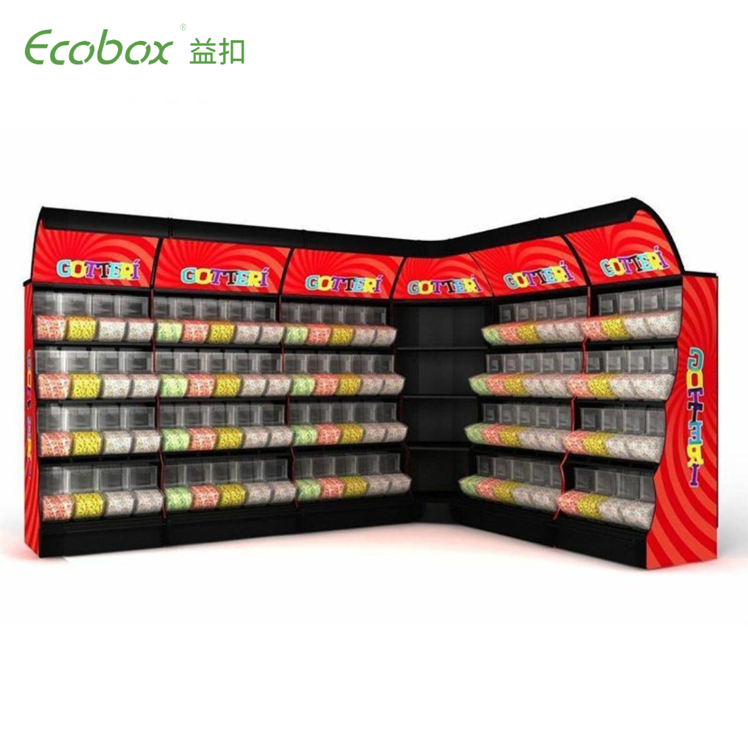 TG-015 colourful combined bulk food display shelf for supermarket or retail