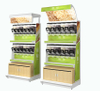 EK-026-3 iron display shelf with food dispensers and bins