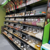 EK-026-1 iron shelf display with dispenser and bins